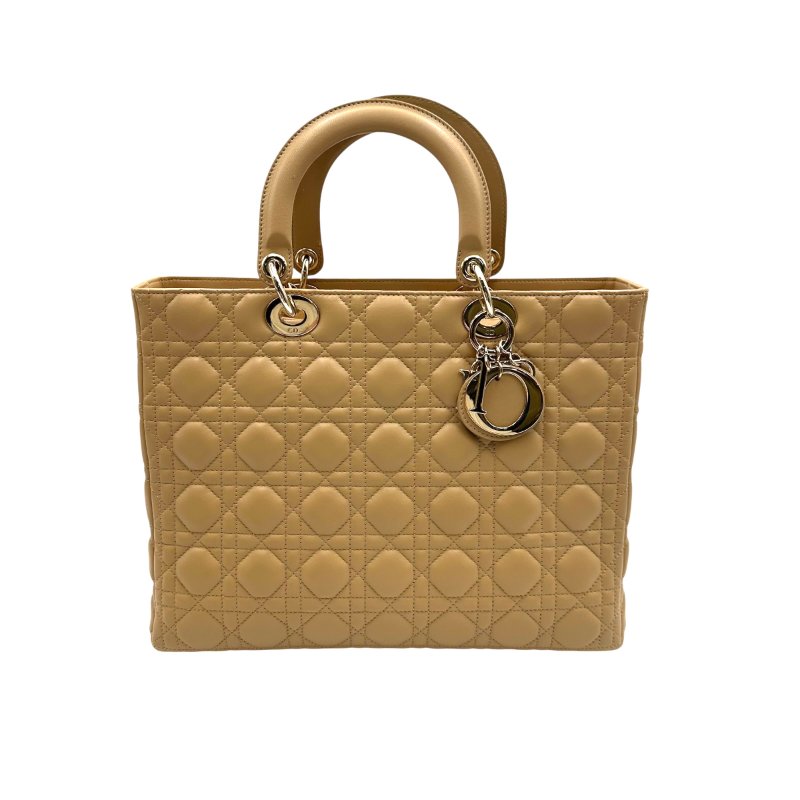 【美收精品】 DIOR 咖色黛妃包大號手提包 C-103【隔月月中將轉賣至日本 上架期限30天】-0