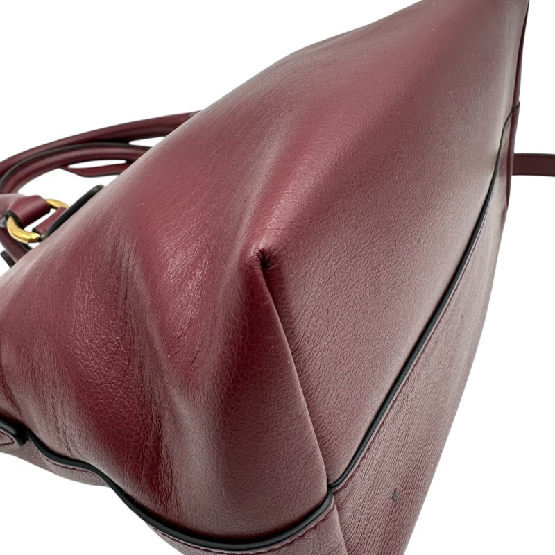 【美收精品】PRADA 復古大LOGO牛皮兩用拉鍊手提包(酒紅) C-104【隔月月中將轉賣至日本 上架期限30天】-6
