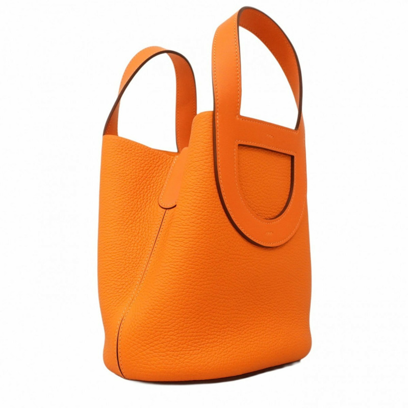 愛馬仕 Hermès In the Loop 18 手提包，Taurillon Clemence 皮革，橙色，雙印章，女士款-1