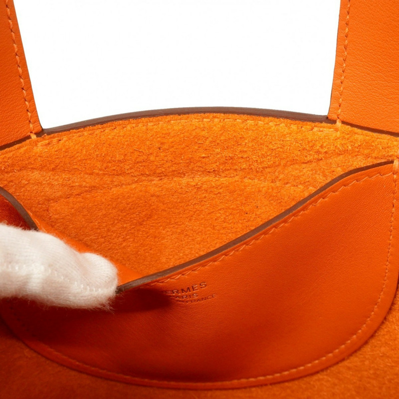 愛馬仕 Hermès In the Loop 18 手提包，Taurillon Clemence 皮革，橙色，雙印章，女士款-5