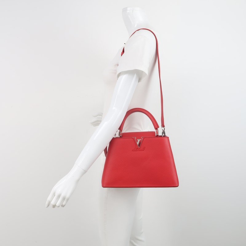 Louis Vuitton(LV)CapucinesBB牛皮純色金屬LV搭扣單肩包-1