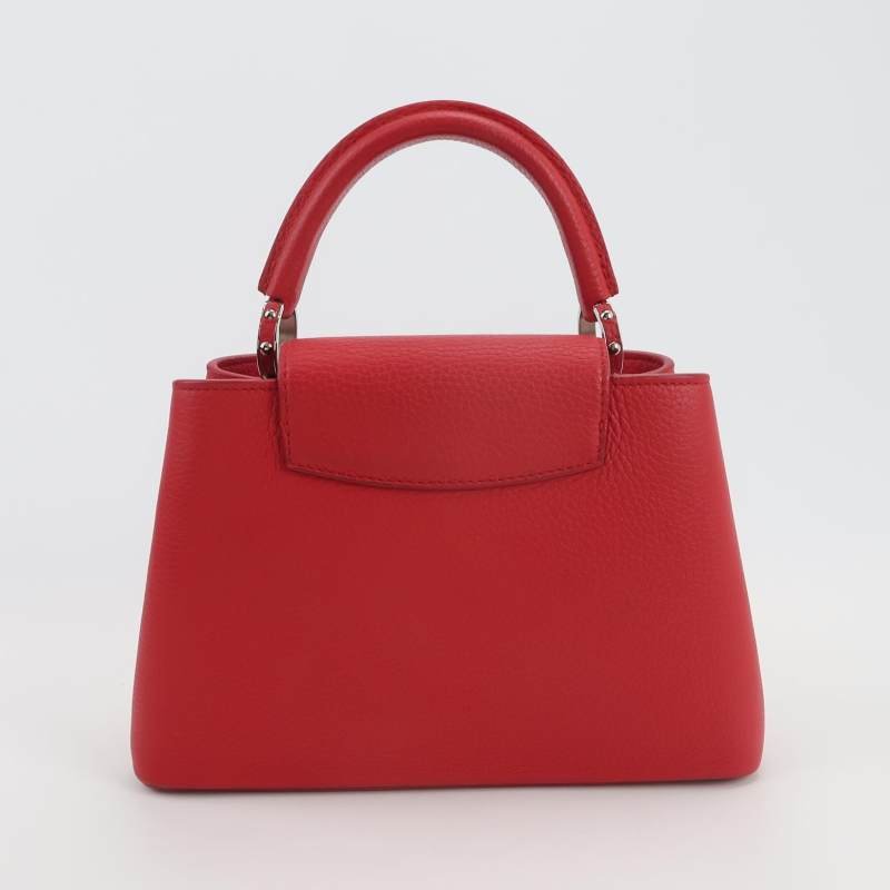 Louis Vuitton(LV)CapucinesBB牛皮純色金屬LV搭扣單肩包-4