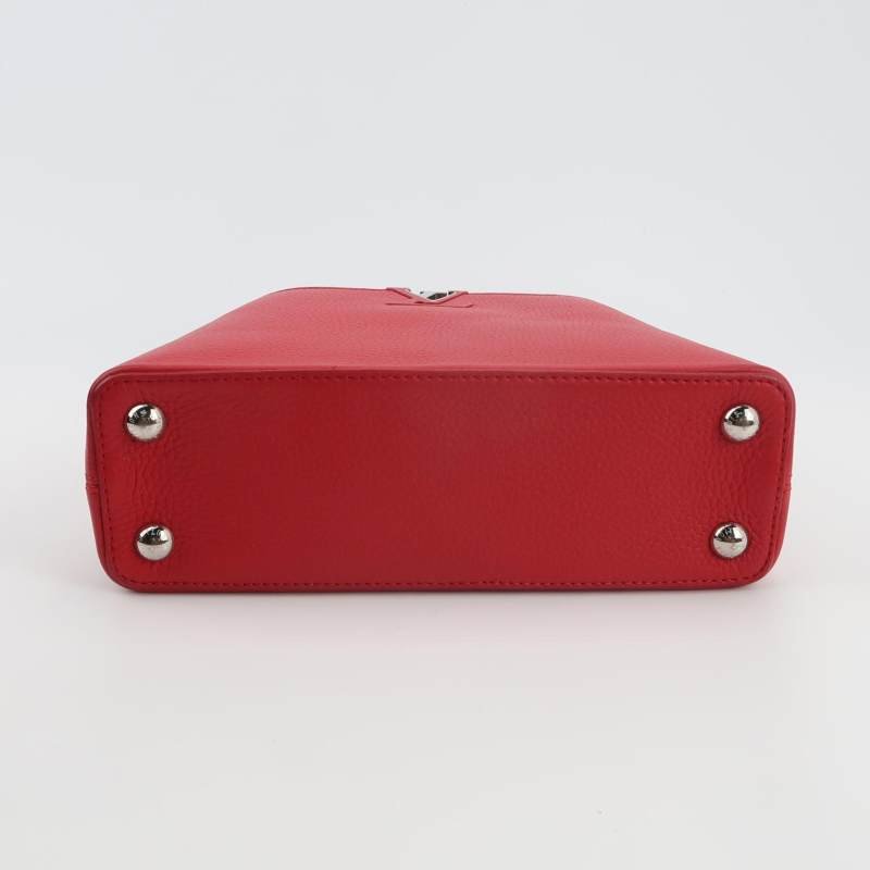 Louis Vuitton(LV)CapucinesBB牛皮純色金屬LV搭扣單肩包-5