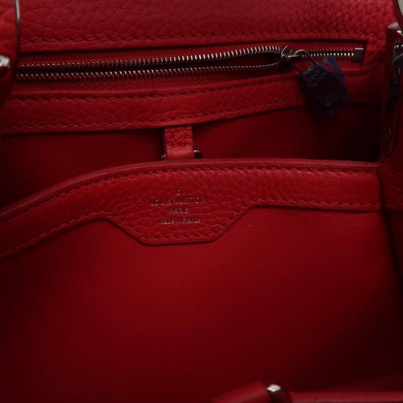 Louis Vuitton(LV)CapucinesBB牛皮純色金屬LV搭扣單肩包-7