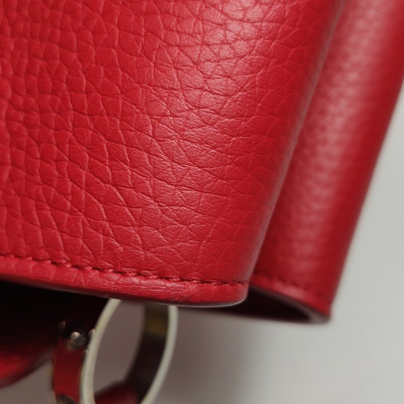 Louis Vuitton(LV)CapucinesBB牛皮純色金屬LV搭扣單肩包-19