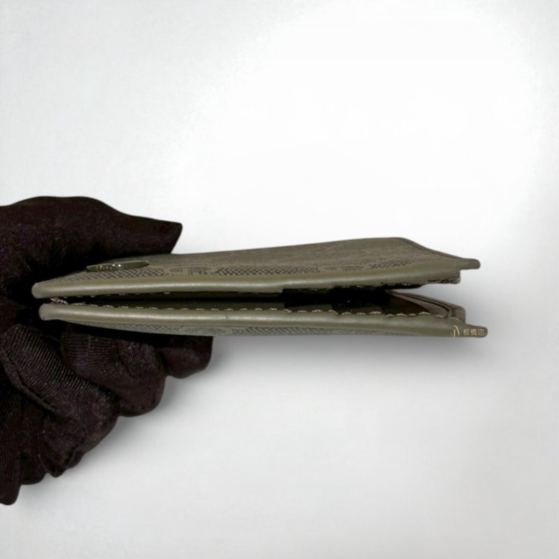 GUCCI皮夾  新款森林綠GG Monogram 綠釦8卡對開短夾 768243-3