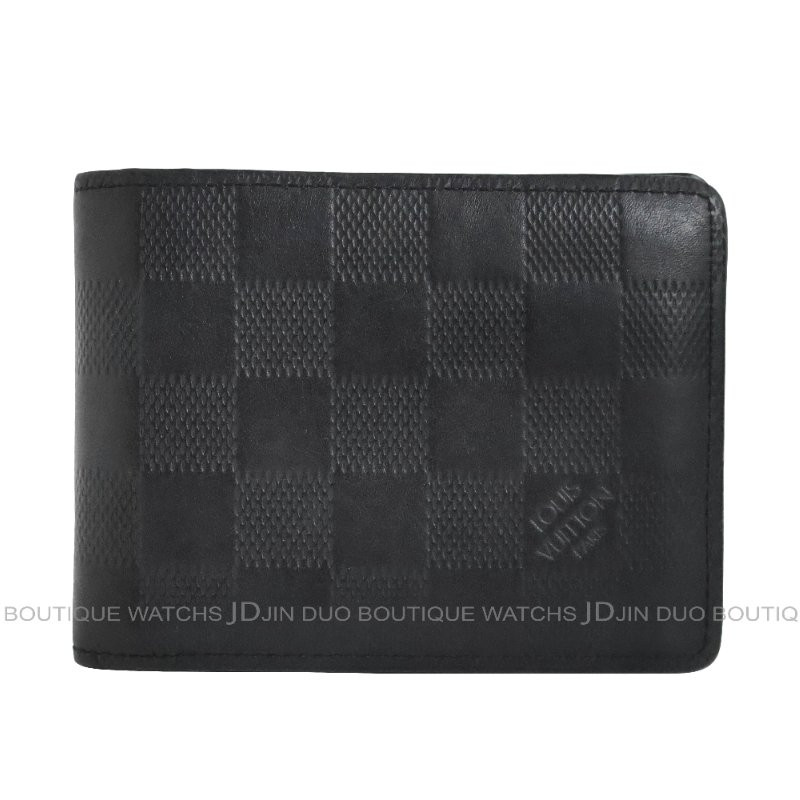 金鐸精品~C776 LOUIS VUUTTON LV 路易威登 N63124 黑色棋盤格壓紋小牛皮男士短夾-2