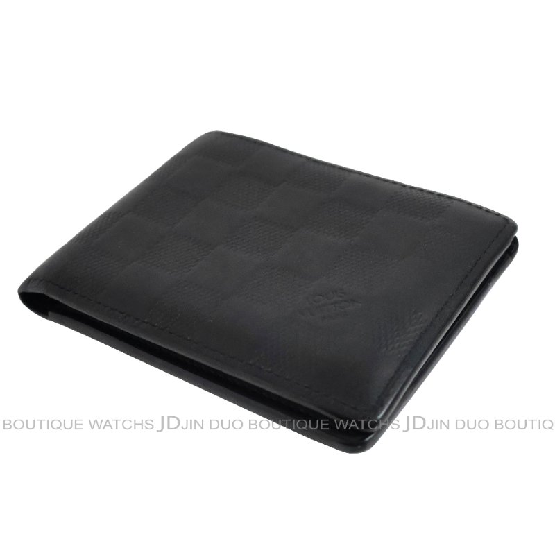 金鐸精品~C776 LOUIS VUUTTON LV 路易威登 N63124 黑色棋盤格壓紋小牛皮男士短夾-6