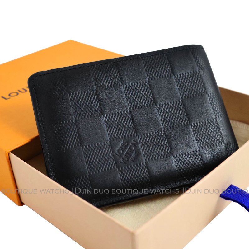 金鐸精品~C776 LOUIS VUUTTON LV 路易威登 N63124 黑色棋盤格壓紋小牛皮男士短夾-7