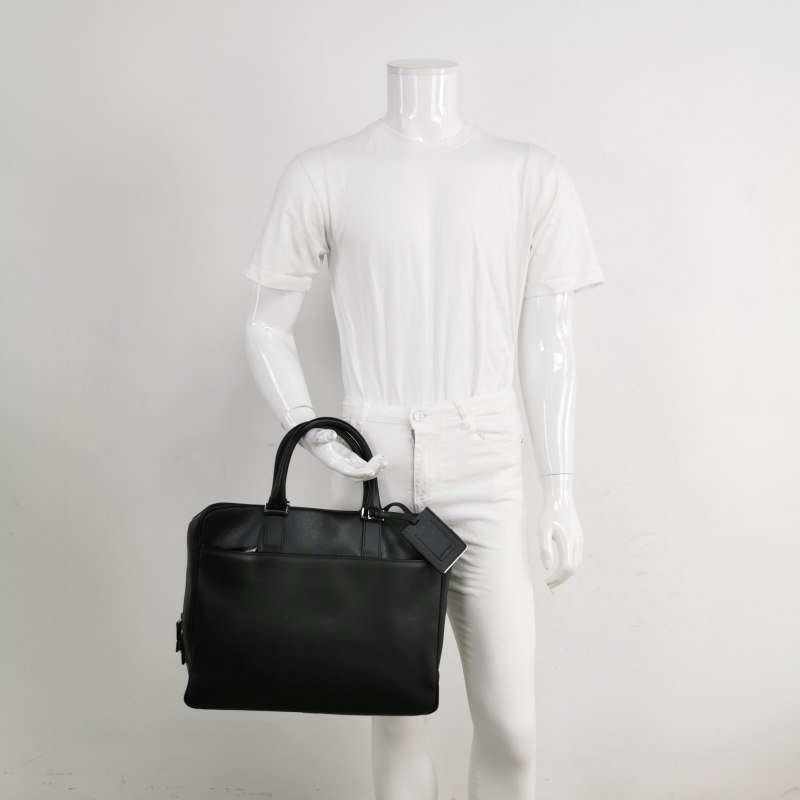 Dior牛皮純色拉鏈公文包手提包-1