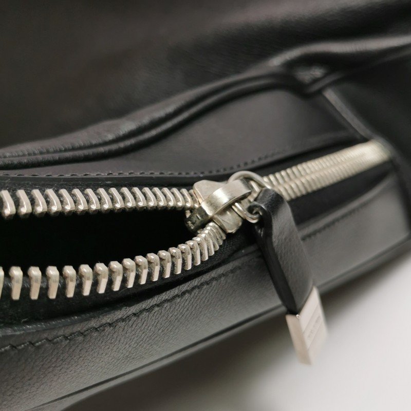 Dior牛皮純色拉鏈公文包手提包-9