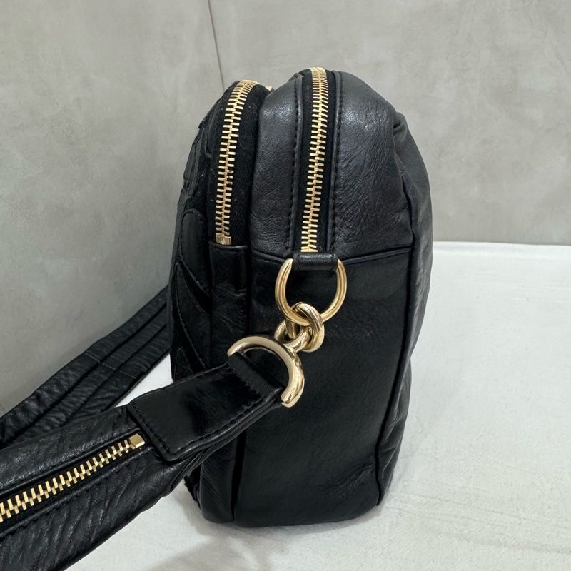 Chanel 絨毛皮革拼色相機包 vintage 中古 二手 特價-7