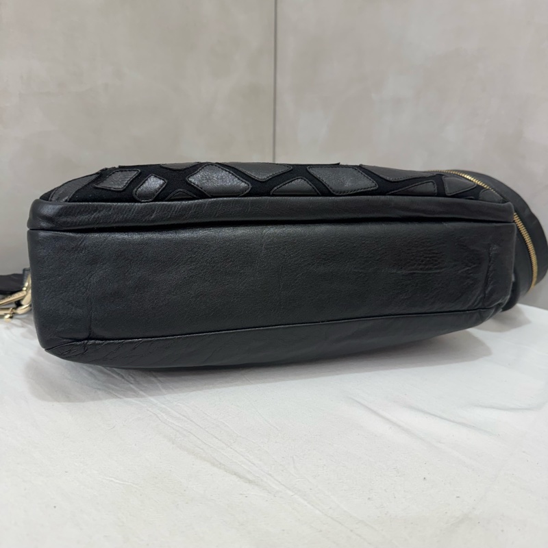 Chanel 絨毛皮革拼色相機包 vintage 中古 二手 特價-10