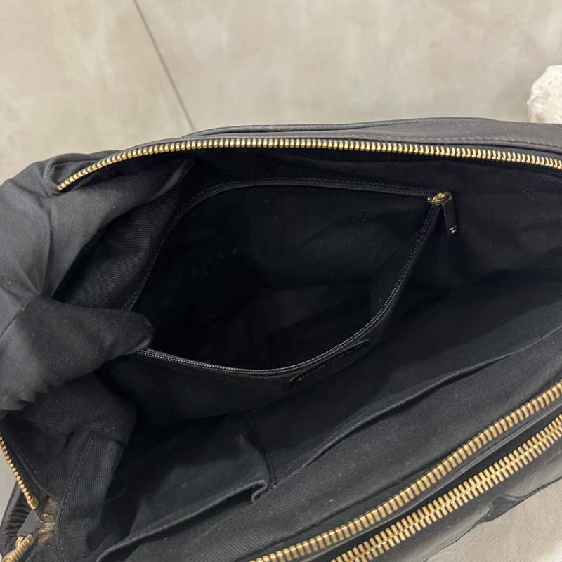 Chanel 絨毛皮革拼色相機包 vintage 中古 二手 特價-25