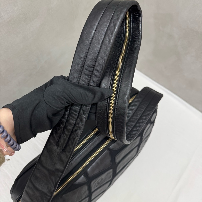 Chanel 絨毛皮革拼色相機包 vintage 中古 二手 特價-27