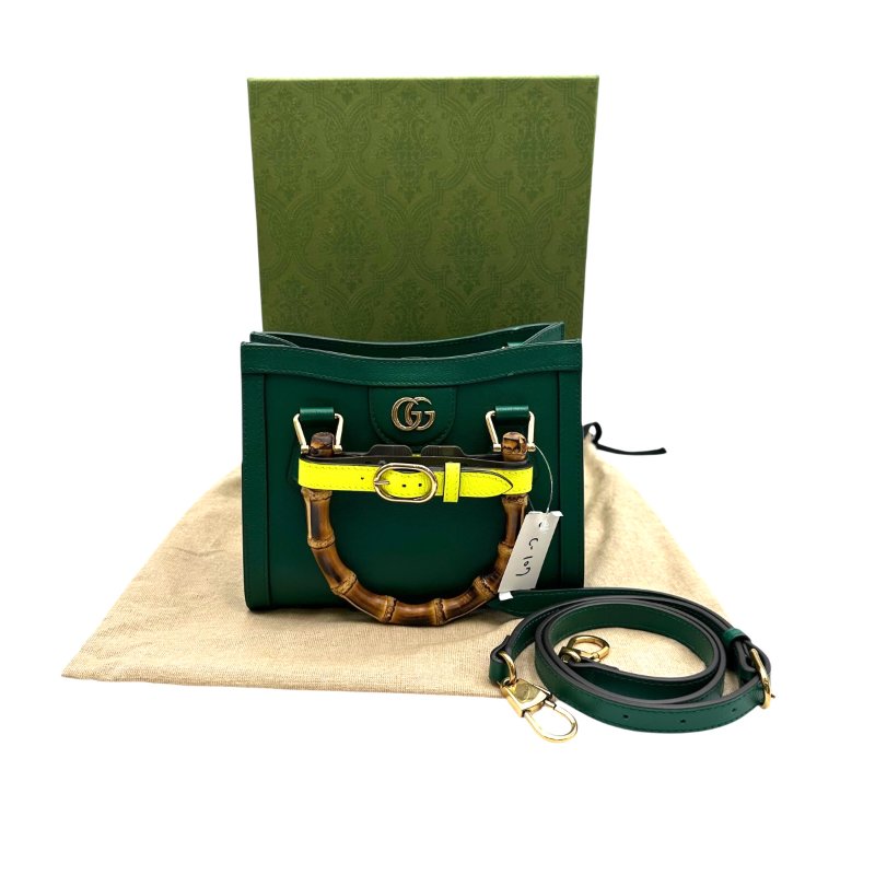 【美收精品】GUCCI 綠色經典竹節包 C-107【隔月月中將轉賣至日本 上架期限30天】-18