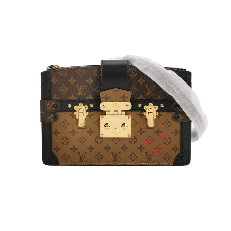 Louis Vuitton(LV)Trunk Clutch軟箱牛皮拼色Monogram印花S-lock鎖扣斜挎包單肩包-0