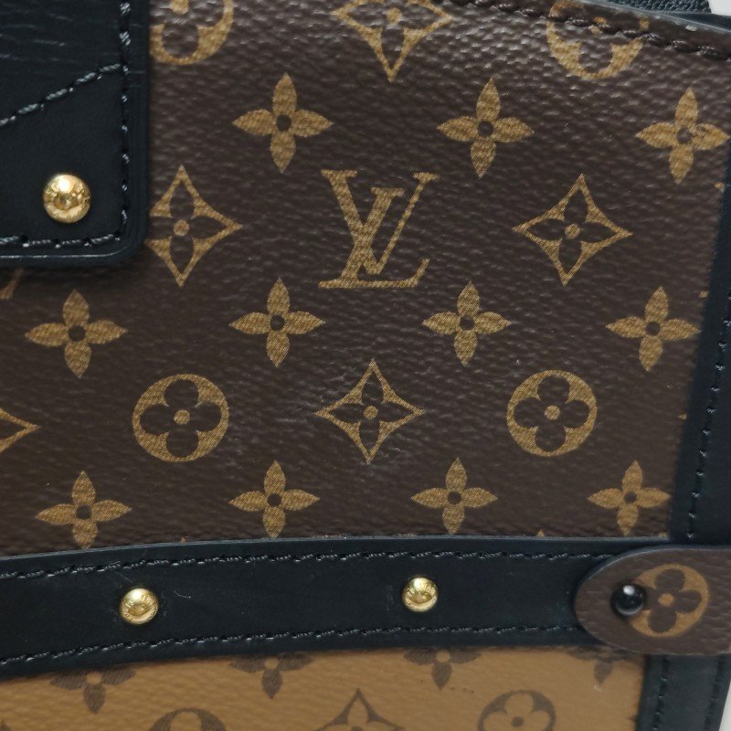 Louis Vuitton(LV)Trunk Clutch軟箱牛皮拼色Monogram印花S-lock鎖扣斜挎包單肩包-14