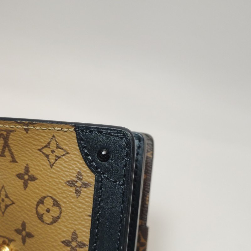 Louis Vuitton(LV)Trunk Clutch軟箱牛皮拼色Monogram印花S-lock鎖扣斜挎包單肩包-15