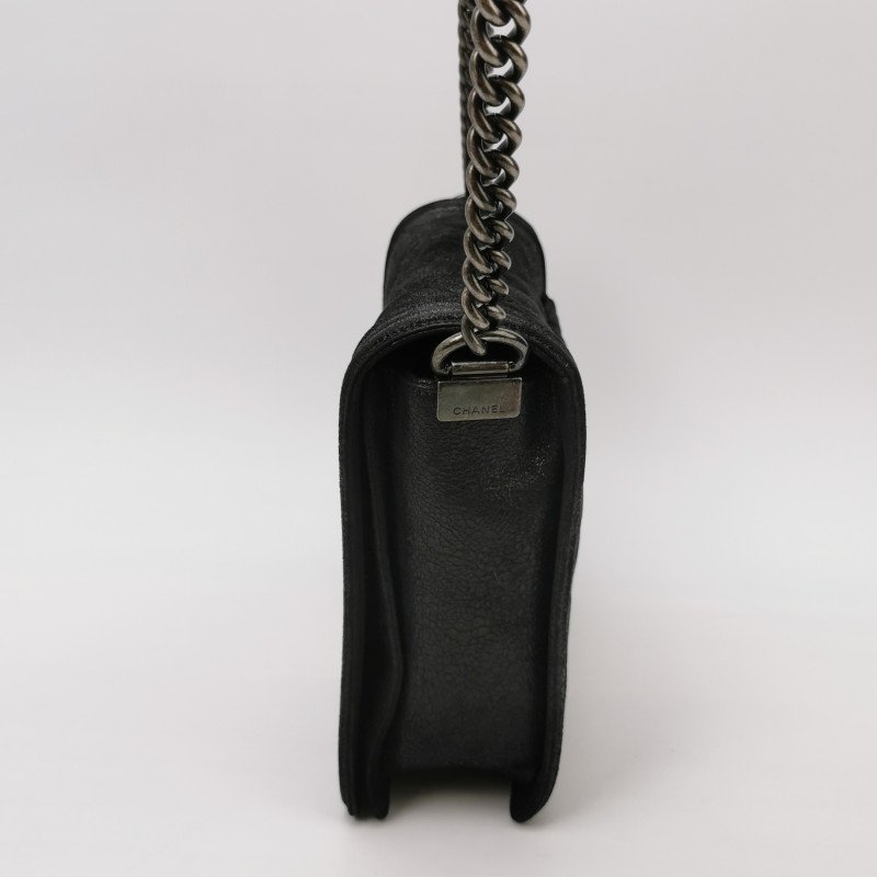 Chanel Leboy經典款超大號磨砂皮菱格絎縫方形雙C鎖扣單肩包-2