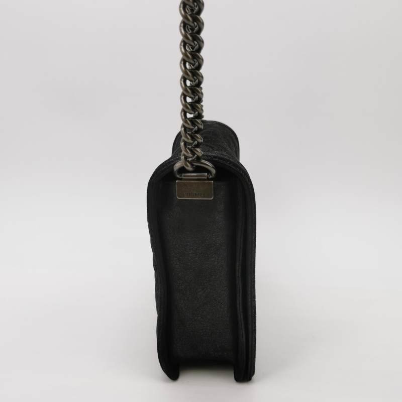 Chanel Leboy經典款超大號磨砂皮菱格絎縫方形雙C鎖扣單肩包-3