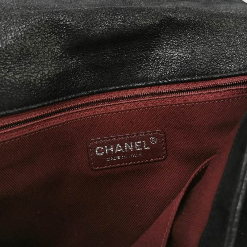 Chanel Leboy經典款超大號磨砂皮菱格絎縫方形雙C鎖扣單肩包-7