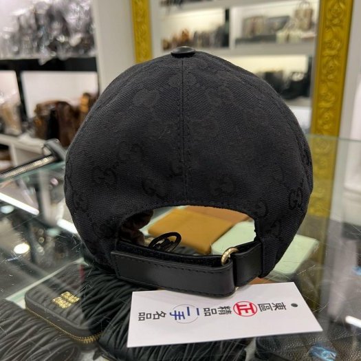 東區正精品㊣Gucci 200035 黑色緹花布拼綠紅綠帽子棒球帽 S號 RZ6155-5