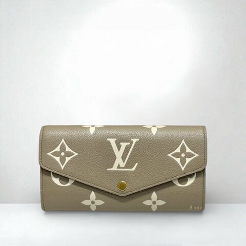 LV長夾 Sarah 斑鳩灰色/奶油色信封下蓋長夾M81049