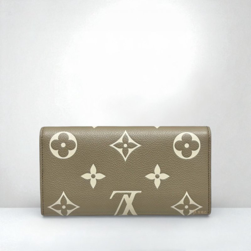 LV長夾 Sarah 斑鳩灰色/奶油色信封下蓋長夾M81049-1