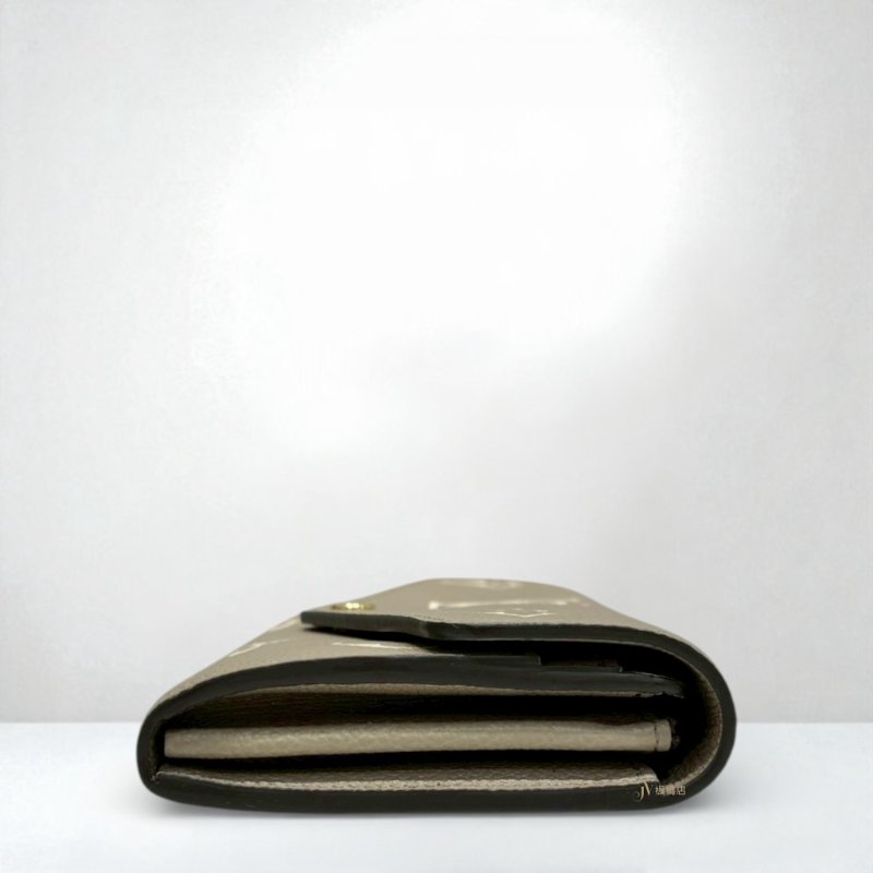 LV長夾 Sarah 斑鳩灰色/奶油色信封下蓋長夾M81049-3