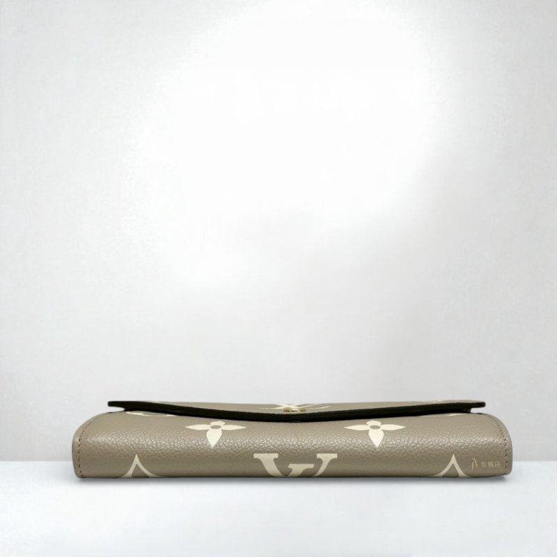 LV長夾 Sarah 斑鳩灰色/奶油色信封下蓋長夾M81049-4