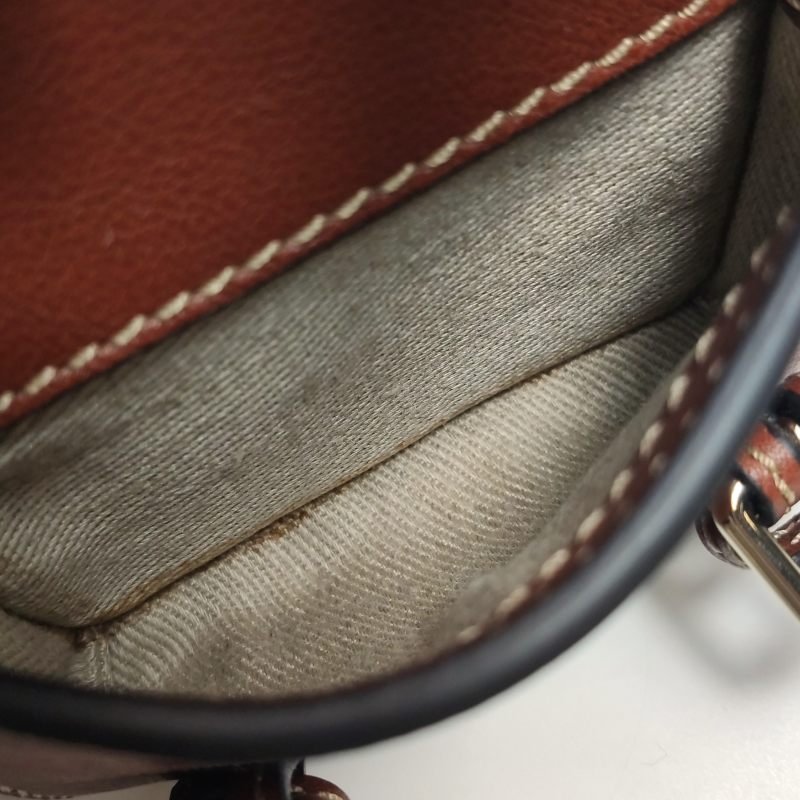 Chloe Edith迷你牛皮帆布拼色字母logo壓紋斜挎包單肩包-9