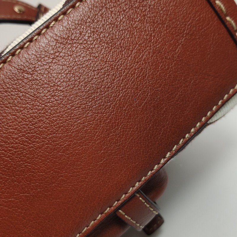 Chloe Edith迷你牛皮帆布拼色字母logo壓紋斜挎包單肩包-17