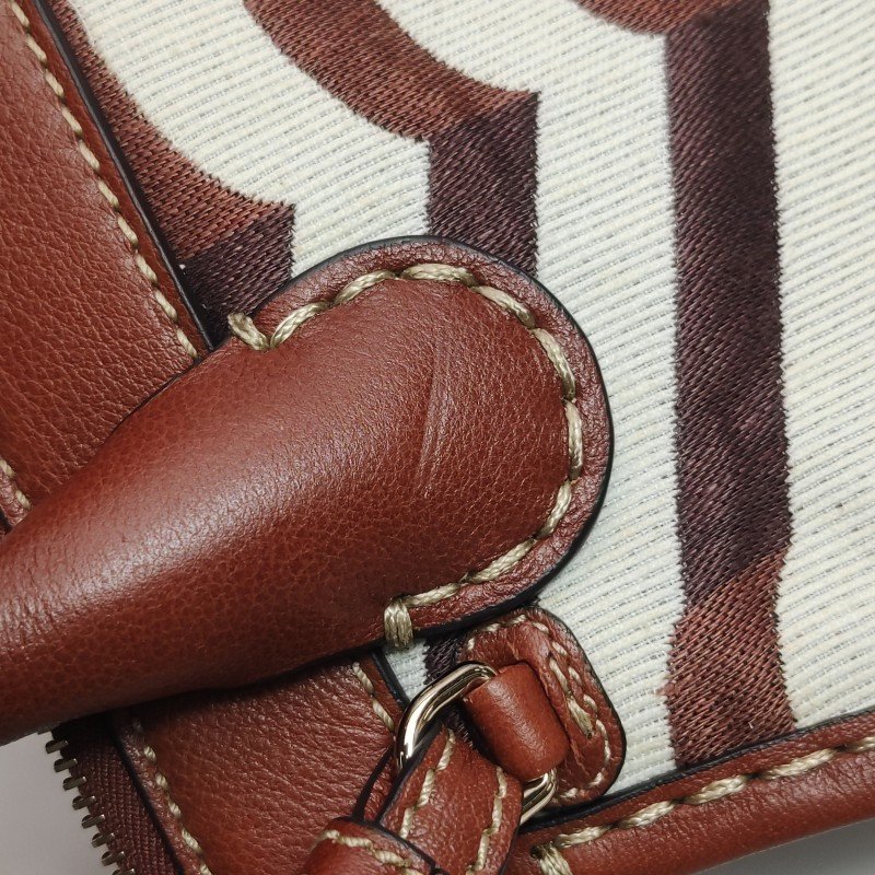 Chloe Edith迷你牛皮帆布拼色字母logo壓紋斜挎包單肩包-23