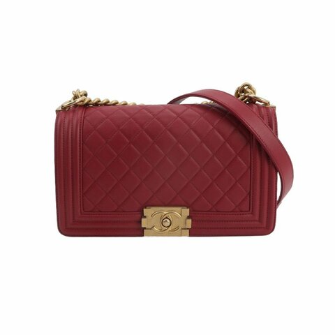 Chanel Leboy季節限定款中號牛皮菱格絎縫方形雙C鎖扣斜挎包單肩包