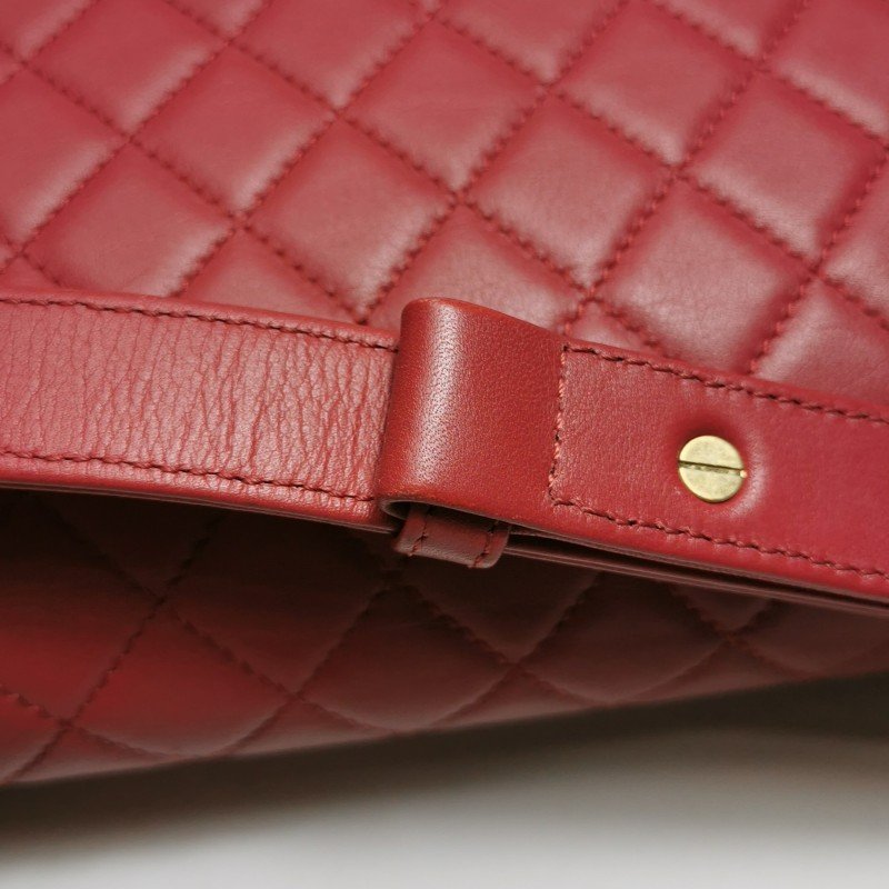 Chanel Leboy季節限定款中號牛皮菱格絎縫方形雙C鎖扣斜挎包單肩包-9