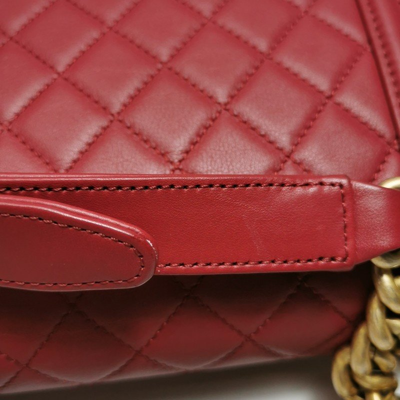 Chanel Leboy季節限定款中號牛皮菱格絎縫方形雙C鎖扣斜挎包單肩包-10