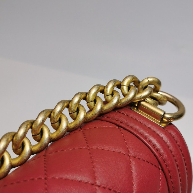 Chanel Leboy季節限定款中號牛皮菱格絎縫方形雙C鎖扣斜挎包單肩包-13