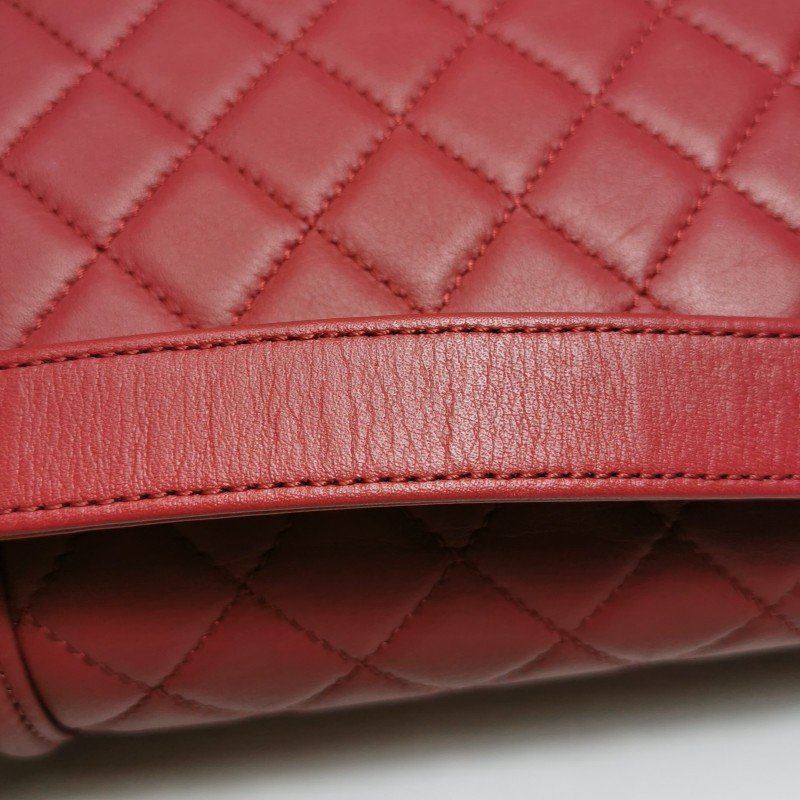 Chanel Leboy季節限定款中號牛皮菱格絎縫方形雙C鎖扣斜挎包單肩包-20