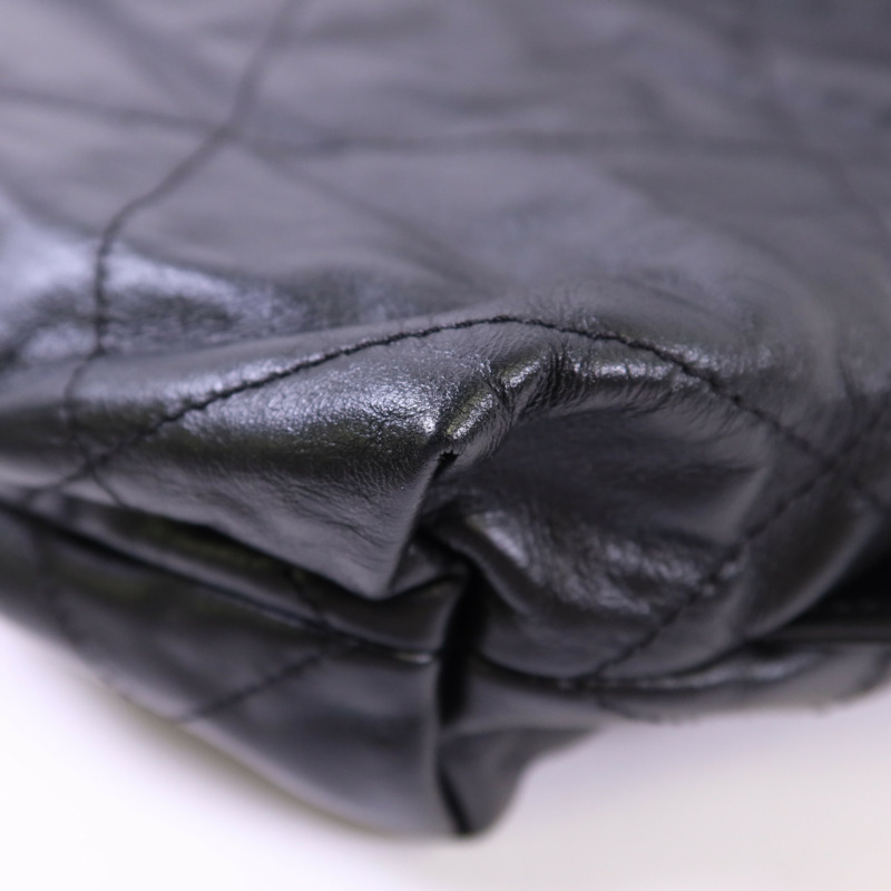 CHANEL 牛皮皮革Chanel 22銀扣鏈帶背包-13