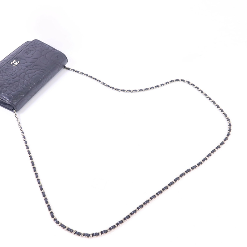 CHANEL 羊皮皮革Wallet On Chain銀扣鏈帶肩背袋-4