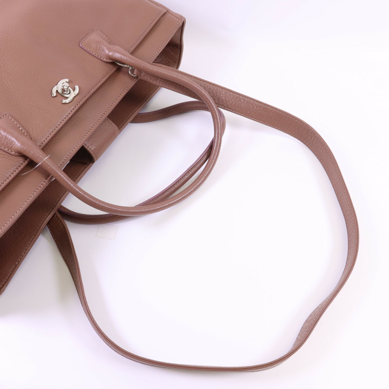 CHANEL 牛皮皮革Executive Cerf Tote Bag銀扣手挽肩背兩用袋-5