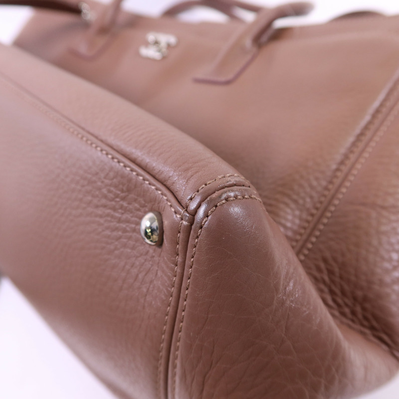 CHANEL 牛皮皮革Executive Cerf Tote Bag銀扣手挽肩背兩用袋-13