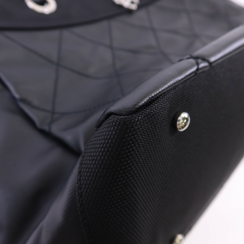 CHANEL 塗層帆布/尼龍Paris Biarritz Tote Bag銀扣手挽袋-11