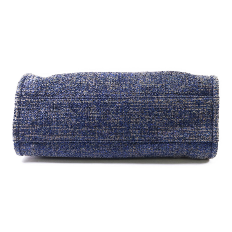 CHANEL 帆布Deauville Tote Bag金扣手挽袋-3