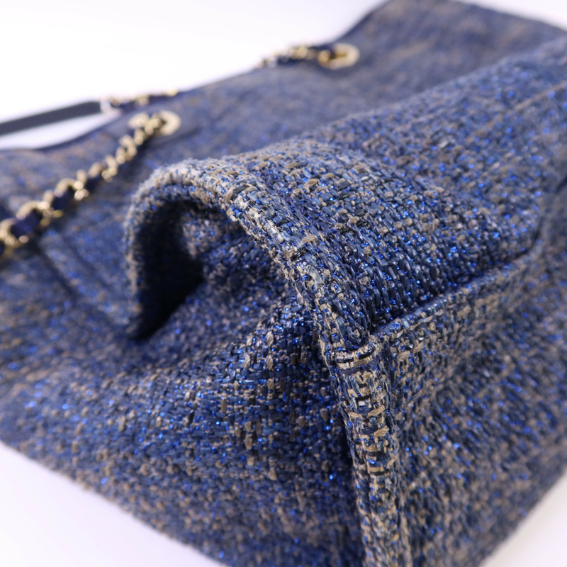 CHANEL 帆布Deauville Tote Bag金扣手挽袋-14