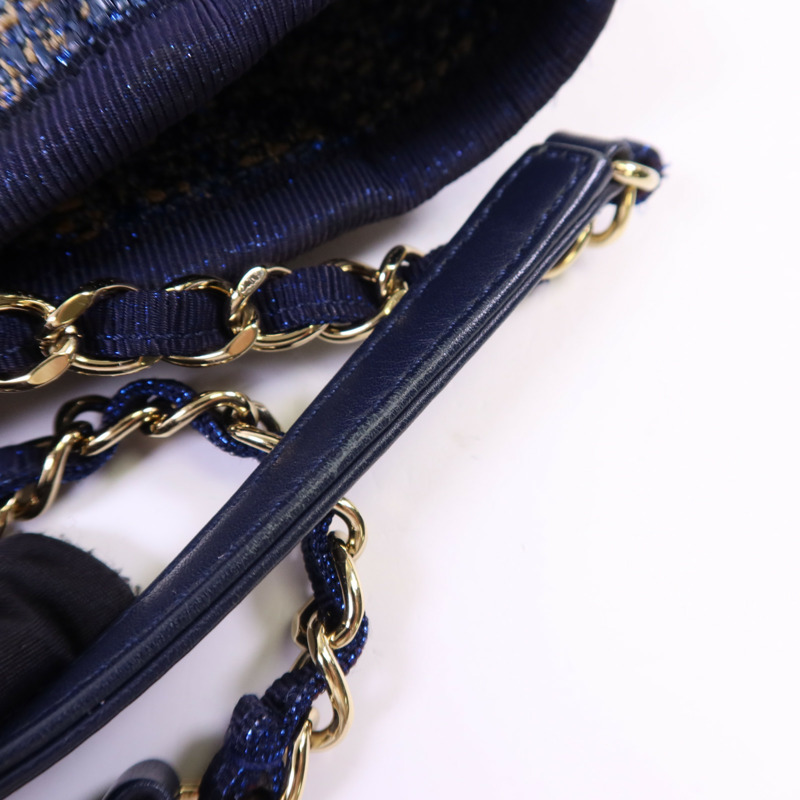 CHANEL 帆布Deauville Tote Bag金扣手挽袋-15