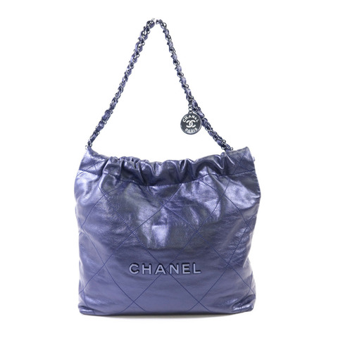 CHANEL 牛皮皮革Chanel 22銀扣肩背袋