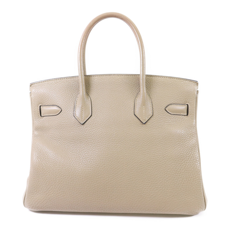 HERMES Clemence皮革Birkin 30金扣手挽袋Gris Tourterelle-1