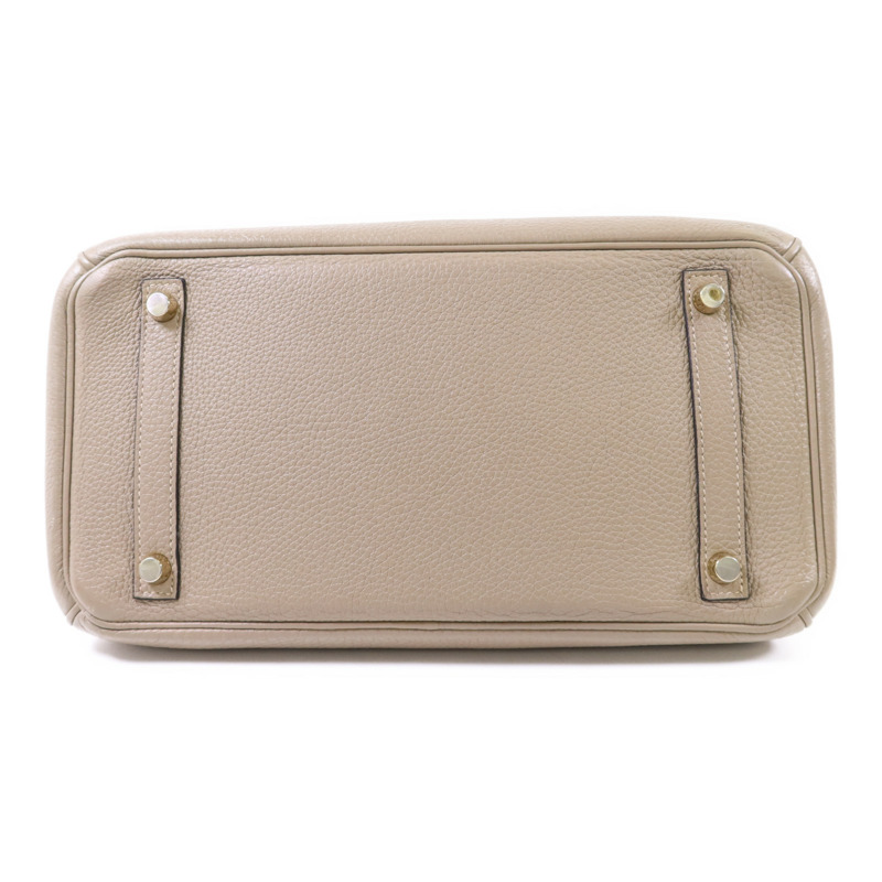 HERMES Clemence皮革Birkin 30金扣手挽袋Gris Tourterelle-3